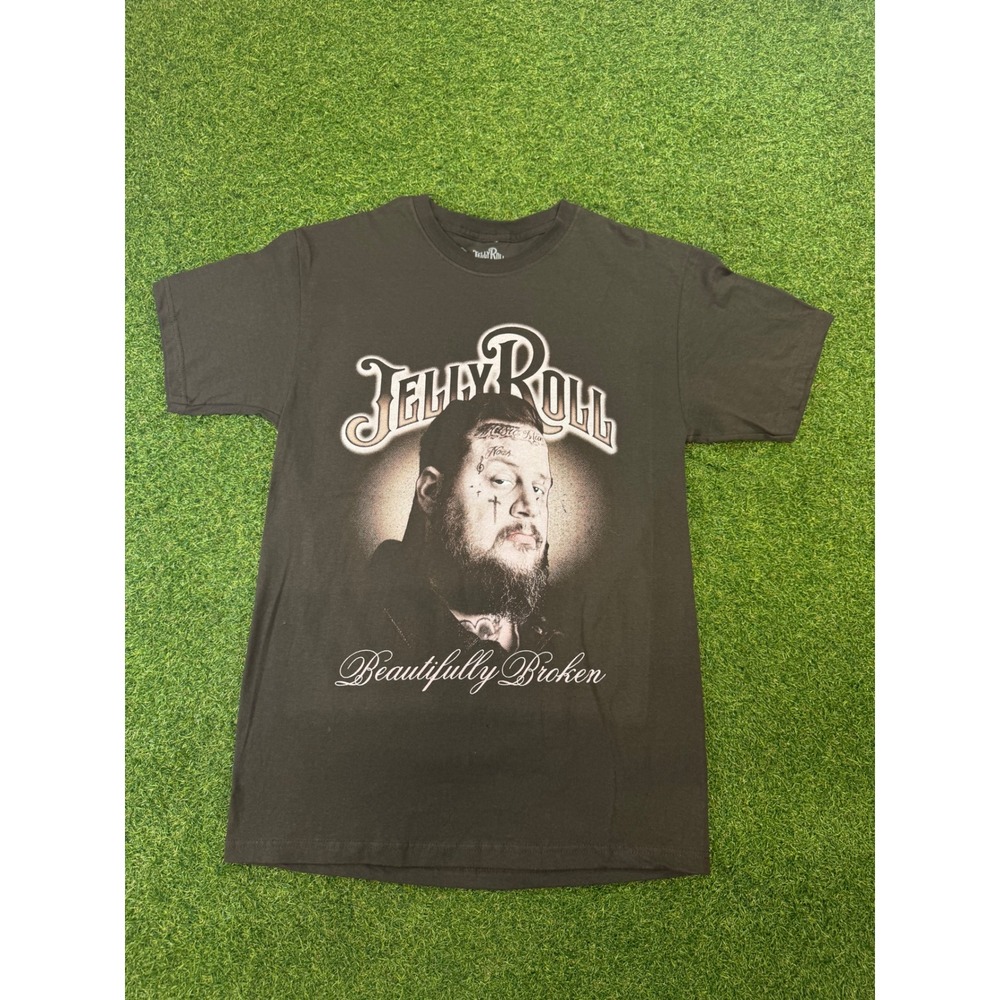 Jelly Roll Beautifully Broken Graphic T-Shirt Mens Medium Black Country Rock Tee